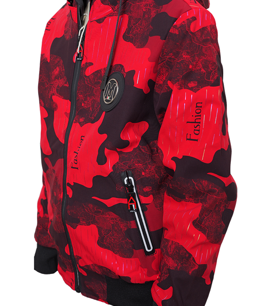 Bold Camo Red Cotton Duel side Jacket – Modern Style Meets Comfort